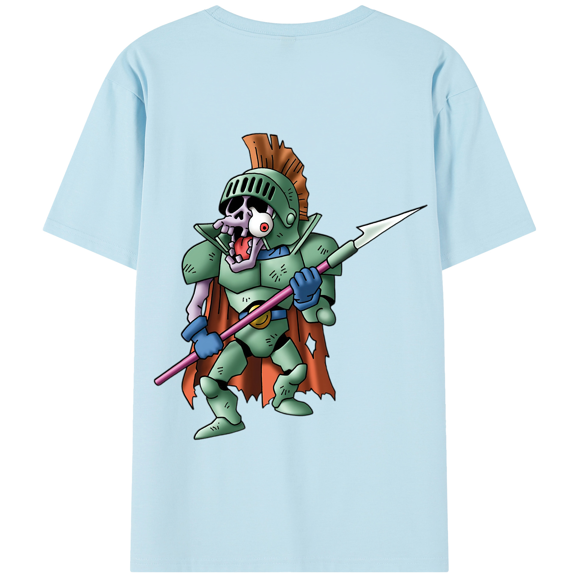 （画像用） ドラゴンクエスト Doragon Kuesuto Dragon Quest 綿100％半袖Tシャツ（背面プリント）